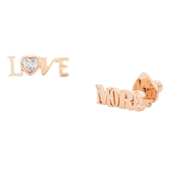 KATE SPADE • Rose Gold Spell It Out More Love Earrings - Picture 4 of 6